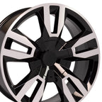 OE Wheels CV40 22x9 6x139.7 24et Gloss Black Machined Wheel