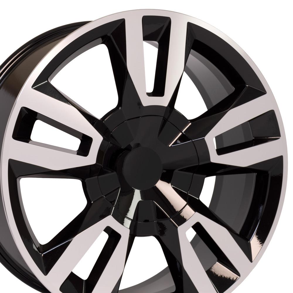 OE Wheels CV40 22x9 6x139.7 24et Gloss Black Machined Wheel