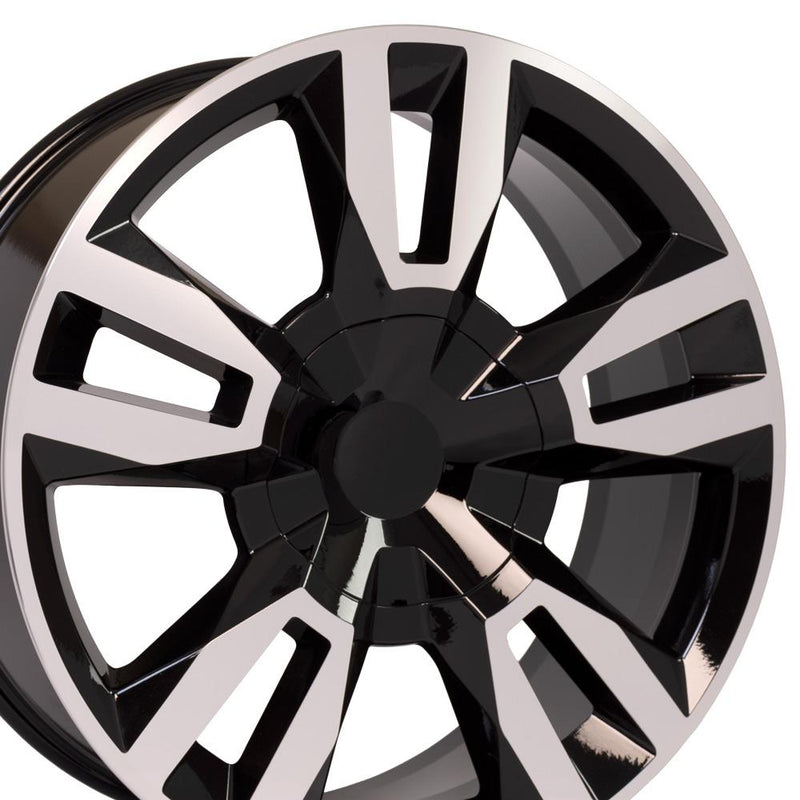 OE Wheels CV40 22x9 6x139.7 24et Gloss Black Machined Wheel