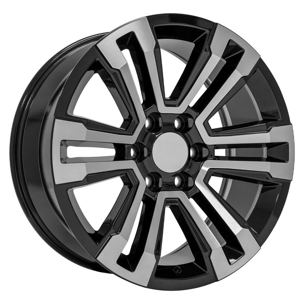 OE Wheels CV44 20x9 6x139.7 24et Gloss Black Machined Wheel - View 3