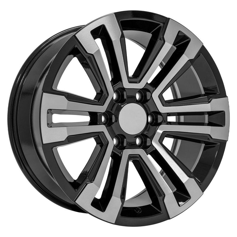 OE Wheels CV44 20x9 6x139.7 24et Gloss Black Machined Wheel - View 3