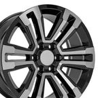 OE Wheels CV44 20x9 6x139.7 24et Gloss Black Machined Wheel