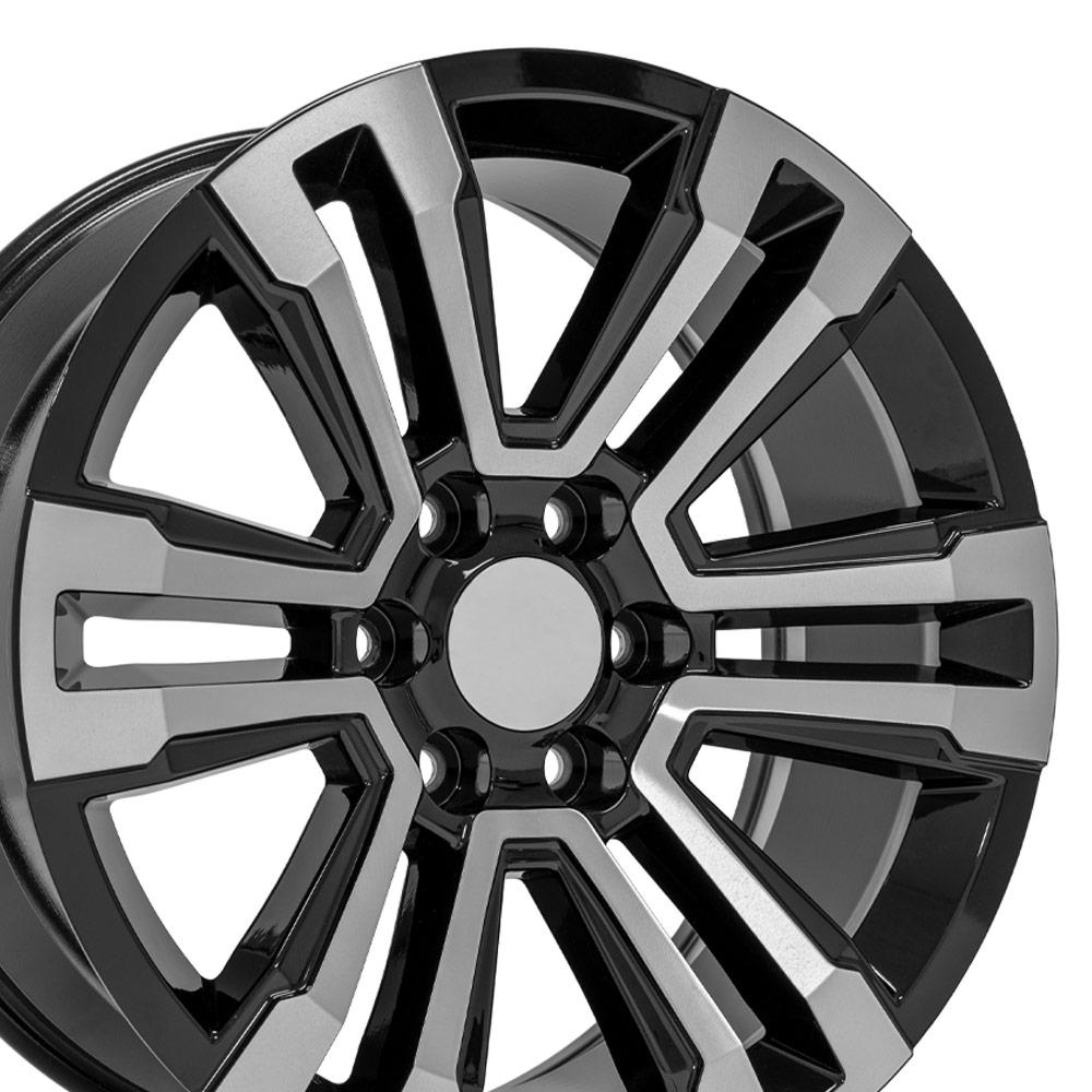 OE Wheels CV44 20x9 6x139.7 24et Gloss Black Machined Wheel