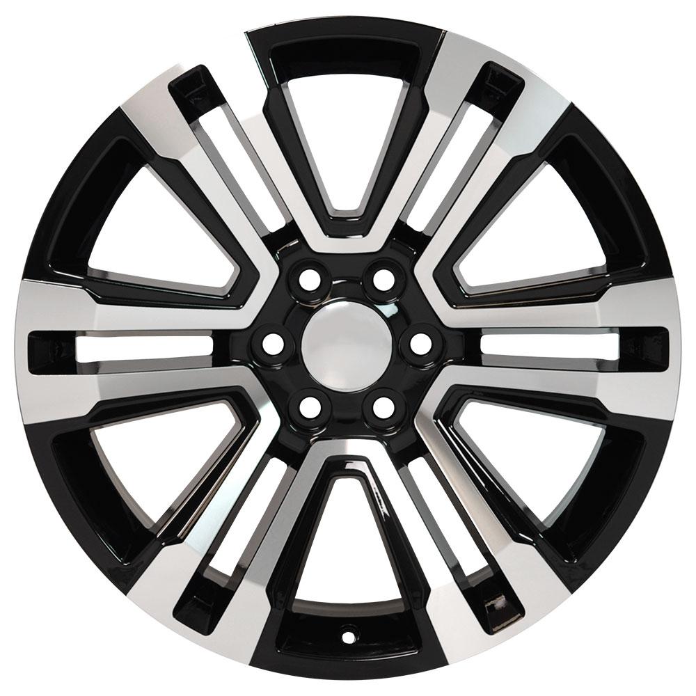 OE Wheels CV44 22x9 6x139.7 24et Gloss Black Machined Wheel - View 2