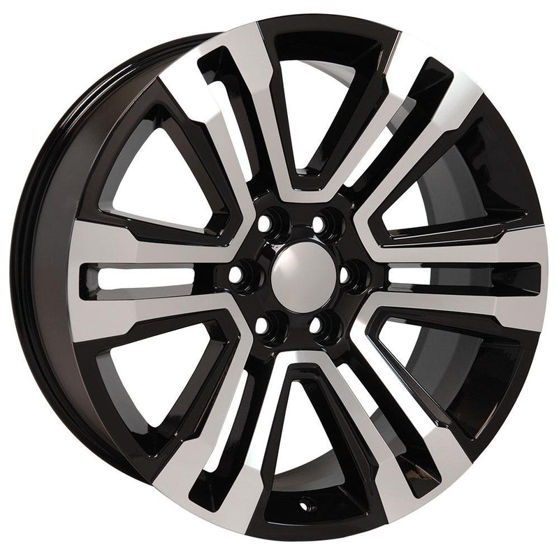 OE Wheels CV44 22x9 6x139.7 24et Gloss Black Machined Wheel - View 3