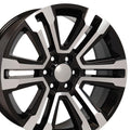 OE Wheels CV44 22x9 6x139.7 24et Gloss Black Machined Wheel