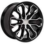 OE Wheels CV54 17x8 6x120 33et Gloss Black Machined Wheel - View 3