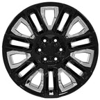 OE Wheels CV57 22x9 6x139.7 28et Gloss Black with Chrome Insert Wheel - View 2