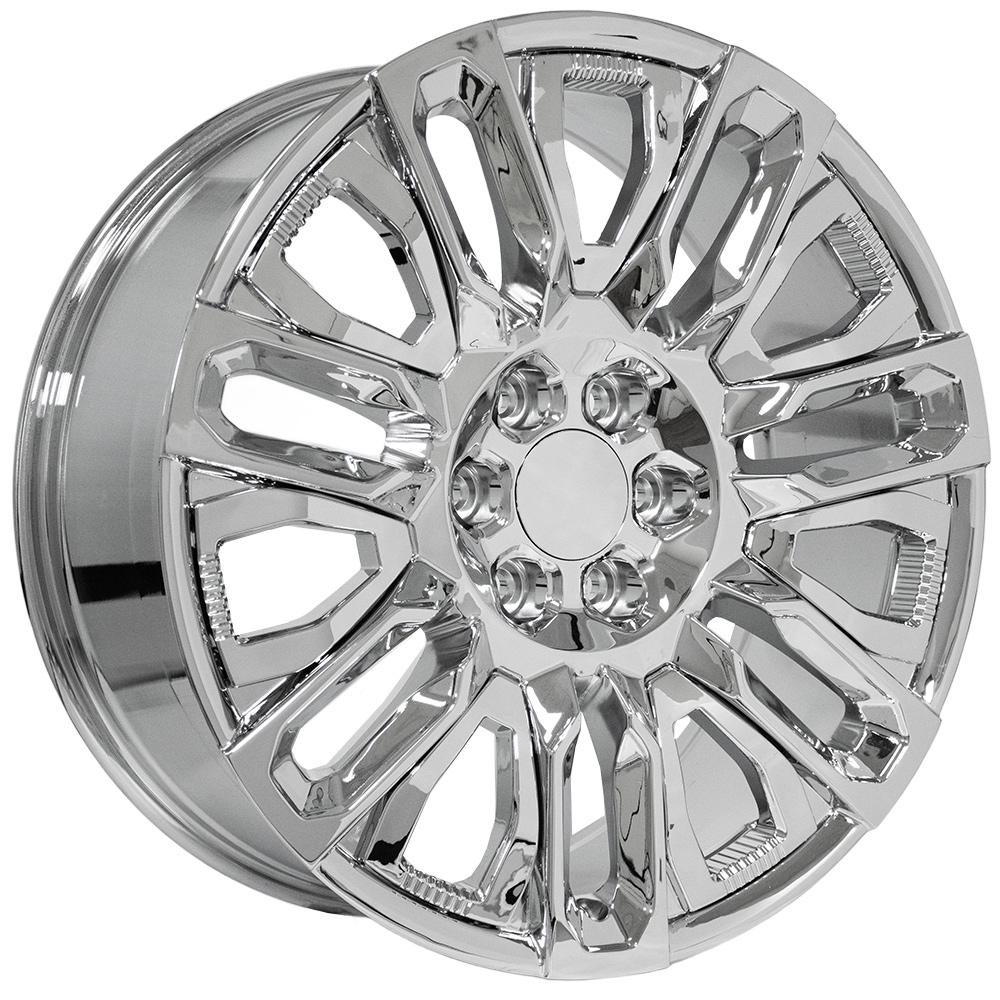 OE Wheels CV57 22x9 6x139.7 28et Chrome with Chrome Insert Wheel - View 3