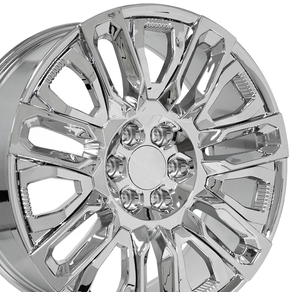 OE Wheels CV57 22x9 6x139.7 28et Chrome with Chrome Insert Wheel