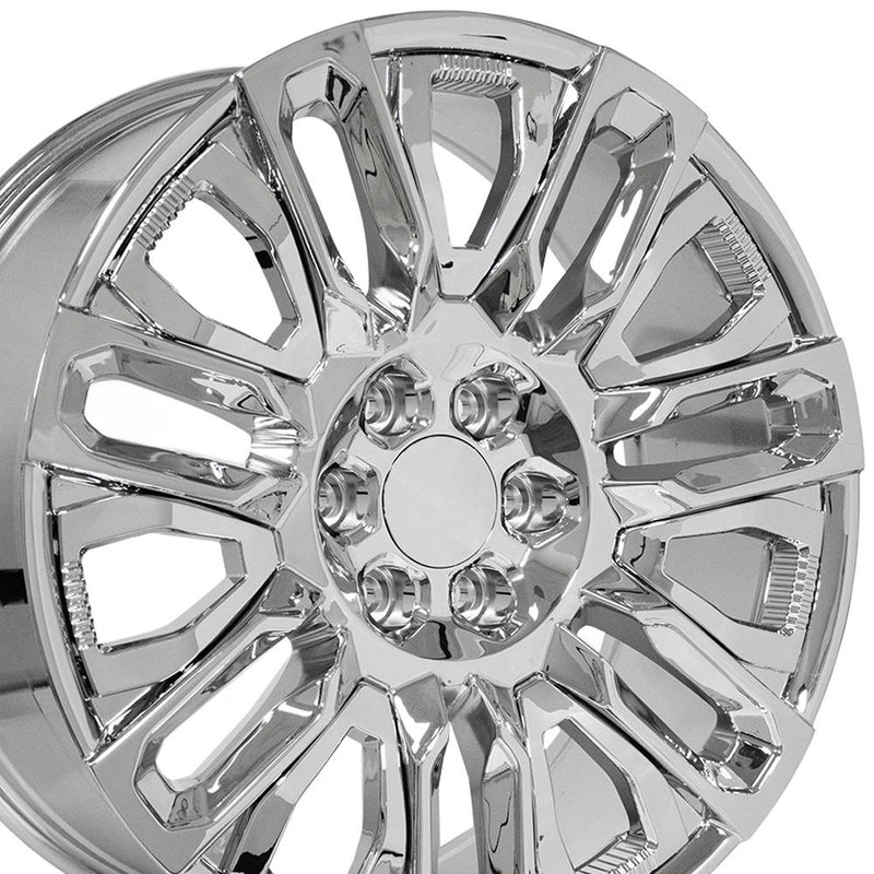 OE Wheels CV57 22x9 6x139.7 28et Chrome with Chrome Insert Wheel