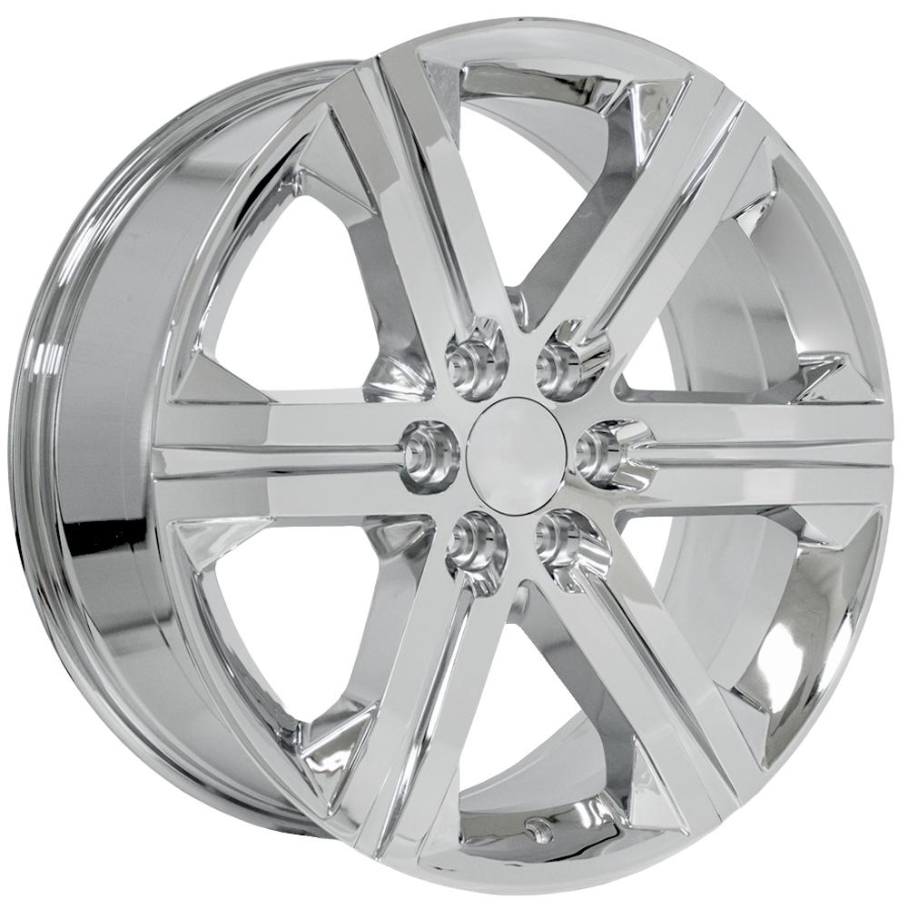 OE Wheels CV60 22x9 6x139.7 24et Chrome Wheel - View 3