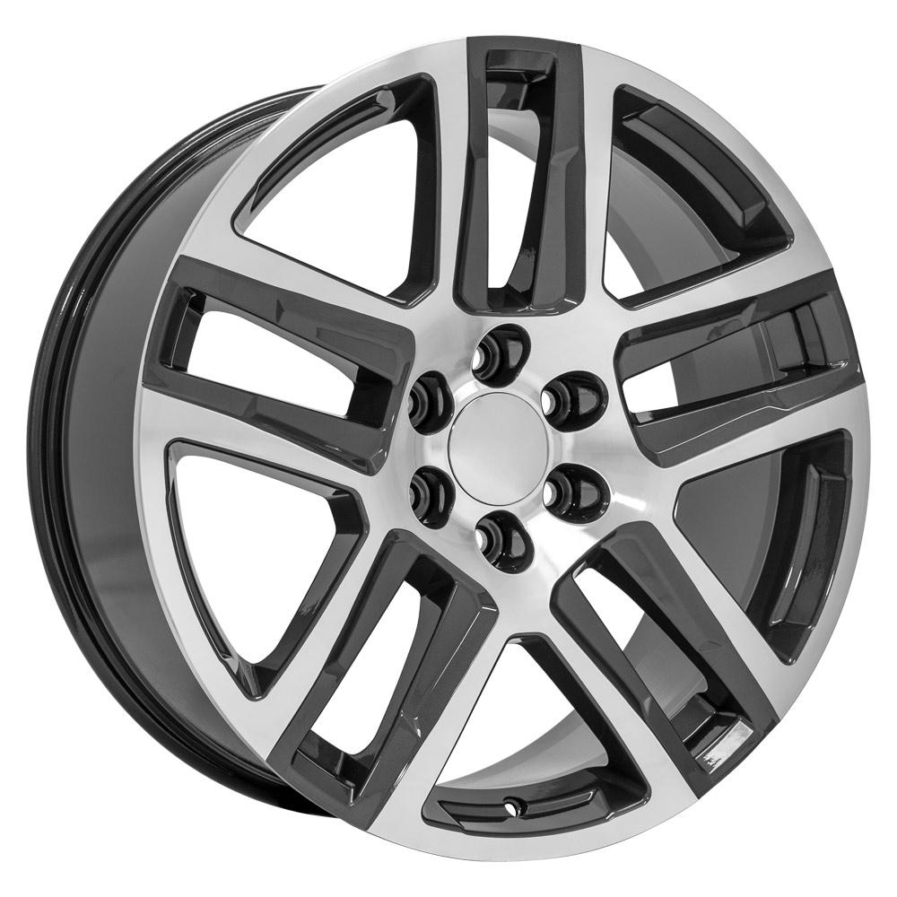 OE Wheels CV63 22x9 6x139.7 28et Gloss Gunmetal Machined Wheel - View 3