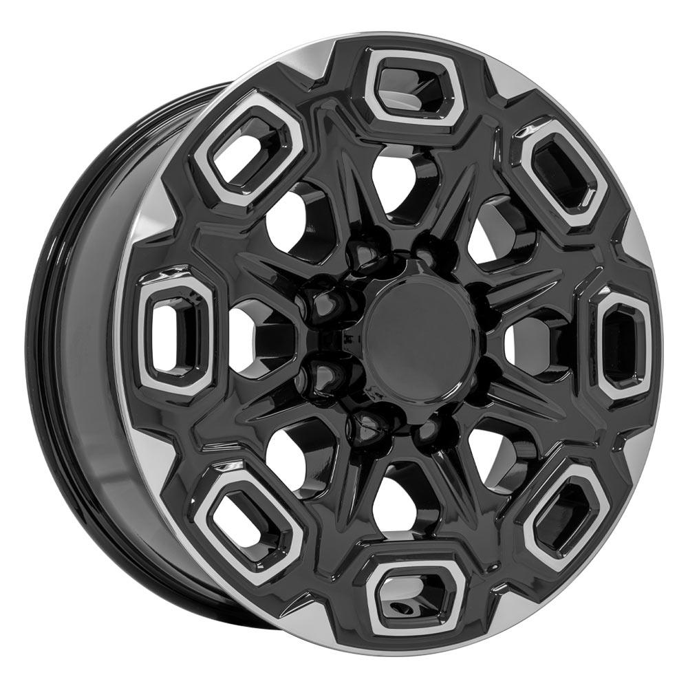 OE Wheels CV64B 20x8.5 8x180 47et Gloss Black Machined Wheel - View 3