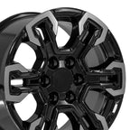OE Wheels CV65 18x8.5 6x139.7 26et Gloss Black Machined Wheel
