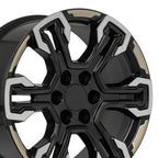 OE Wheels CV65 20x9 6x139.7 26et Satin Black Machined Face - Two Tone Wheel