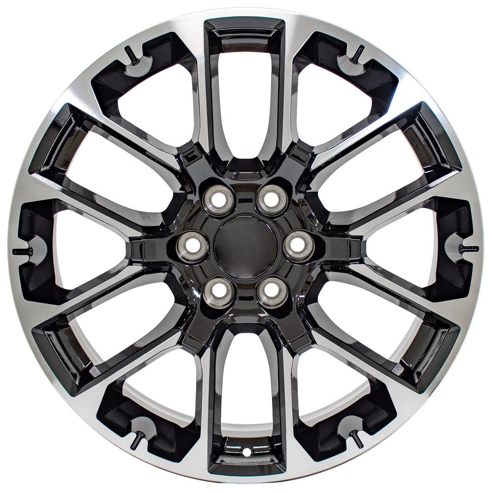OE Wheels CV67 22x9 6x139.7 28et Gloss Black Machined Wheel - View 2