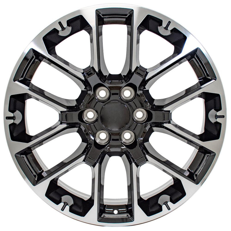 OE Wheels CV67 22x9 6x139.7 28et Gloss Black Machined Wheel - View 2