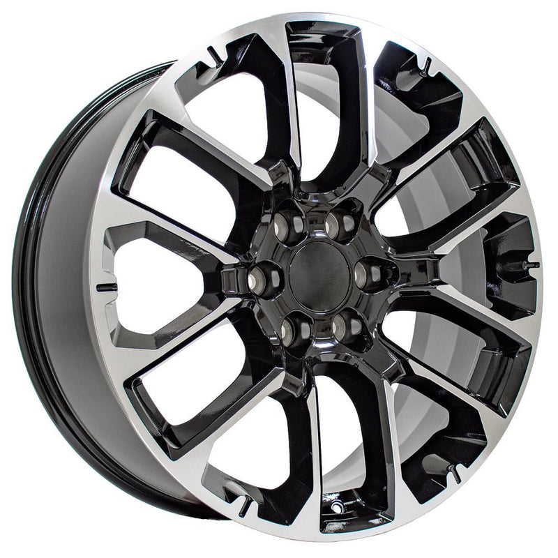 OE Wheels CV67 22x9 6x139.7 28et Gloss Black Machined Wheel - View 3
