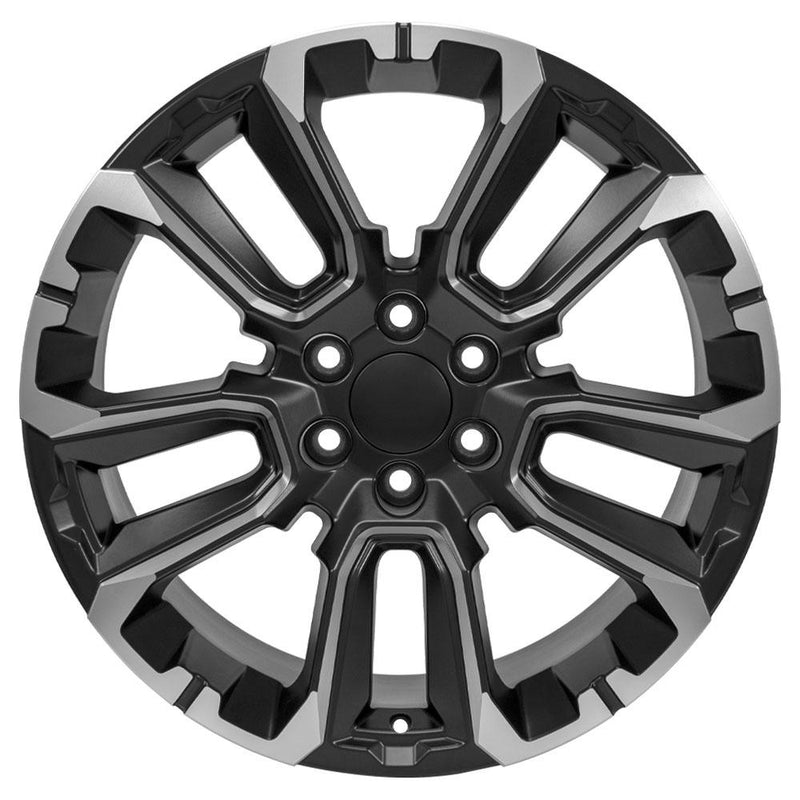 OE Wheels CV68 22x9 6x139.7 28et Satin Black with Milled Edge Wheel - View 2