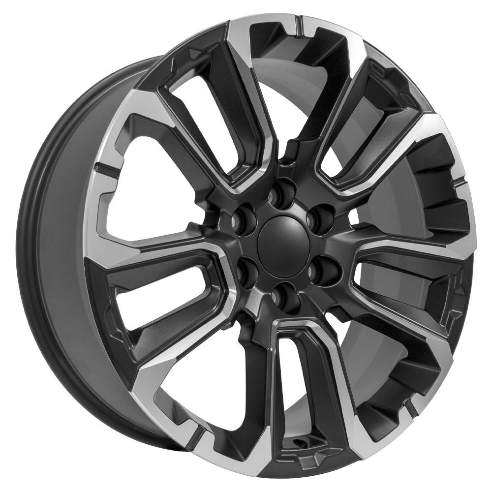 OE Wheels CV68 22x9 6x139.7 28et Satin Black with Milled Edge Wheel - View 3