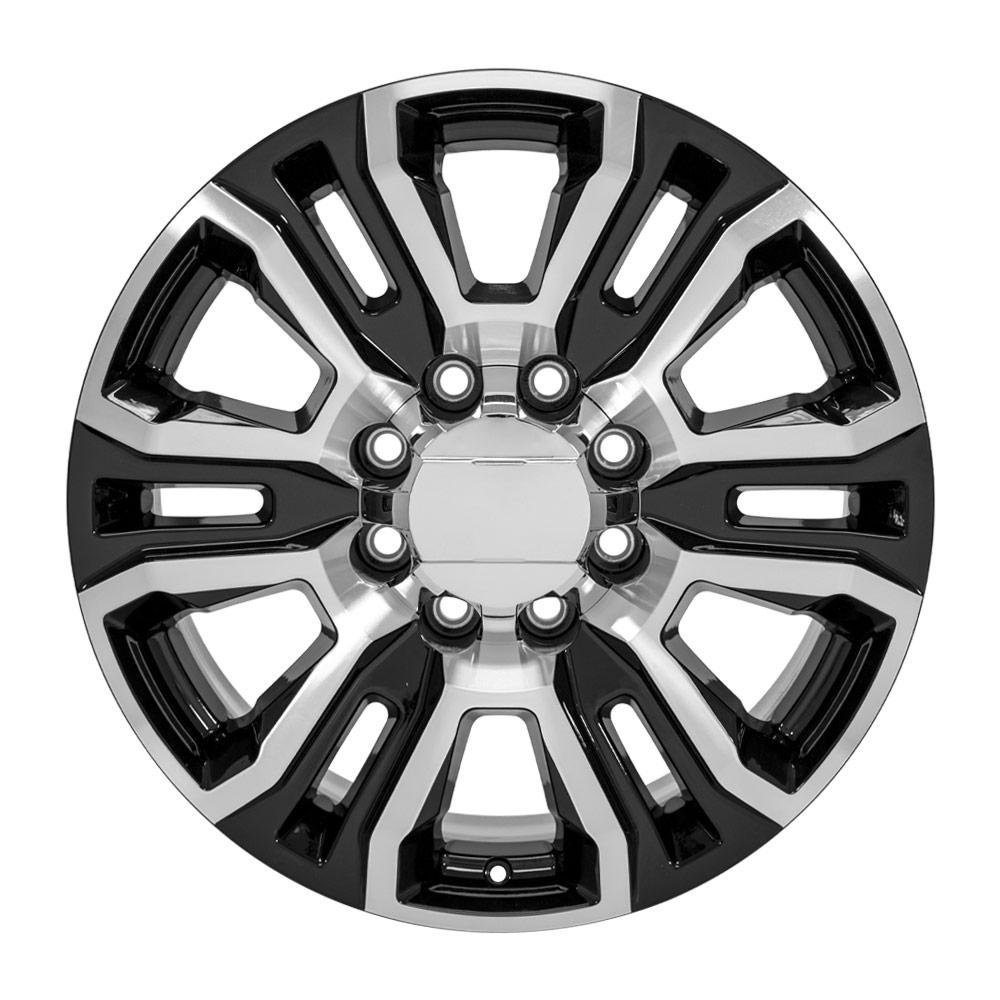 OE Wheels CV70B 20x8.5 8x180 47et Gloss Black Machined Wheel - View 2