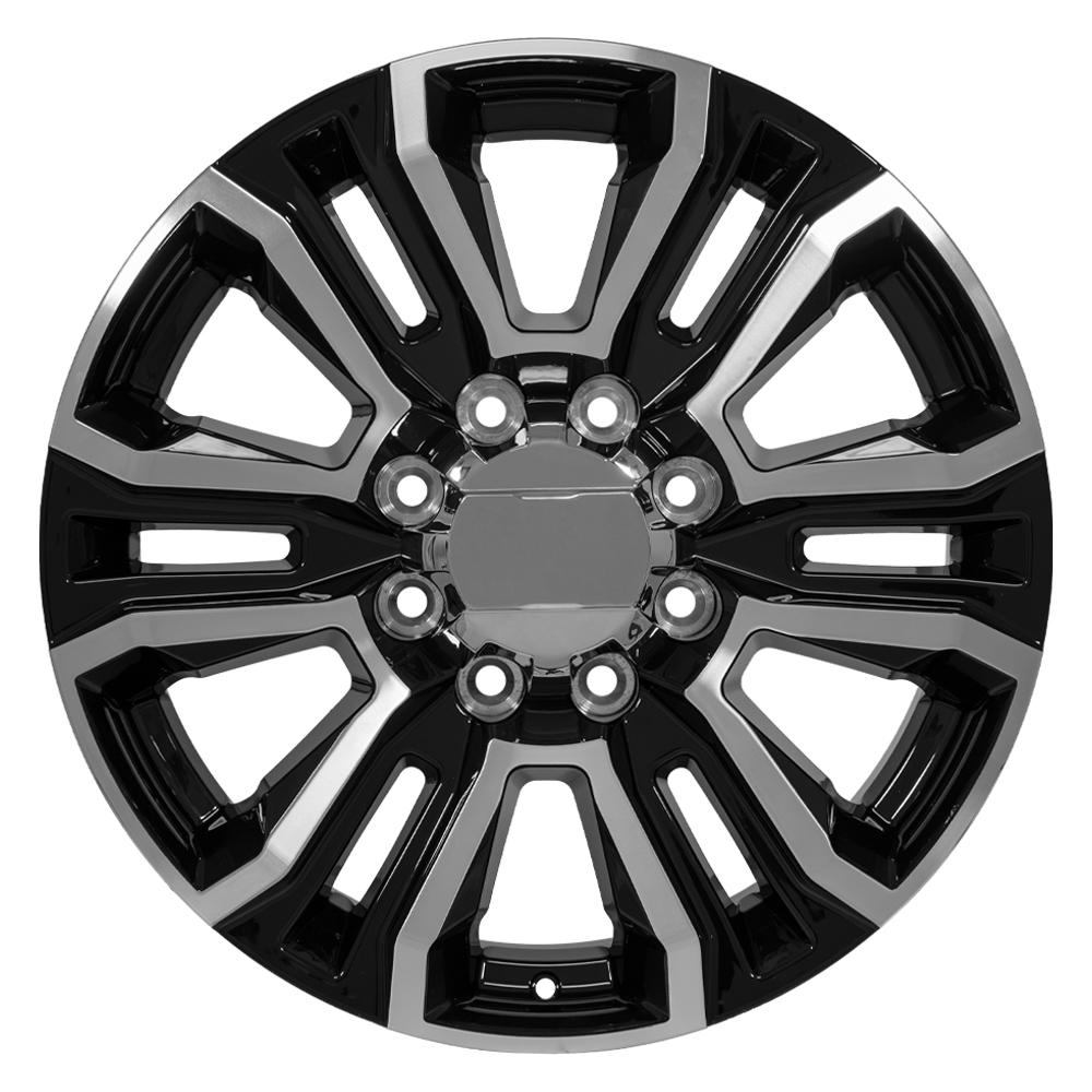 OE Wheels CV70B 22x8.5 8x180 47et Gloss Black Machined Wheel - View 2