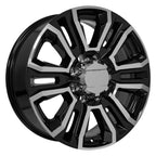 OE Wheels CV70B 22x8.5 8x180 47et Gloss Black Machined Wheel - View 3