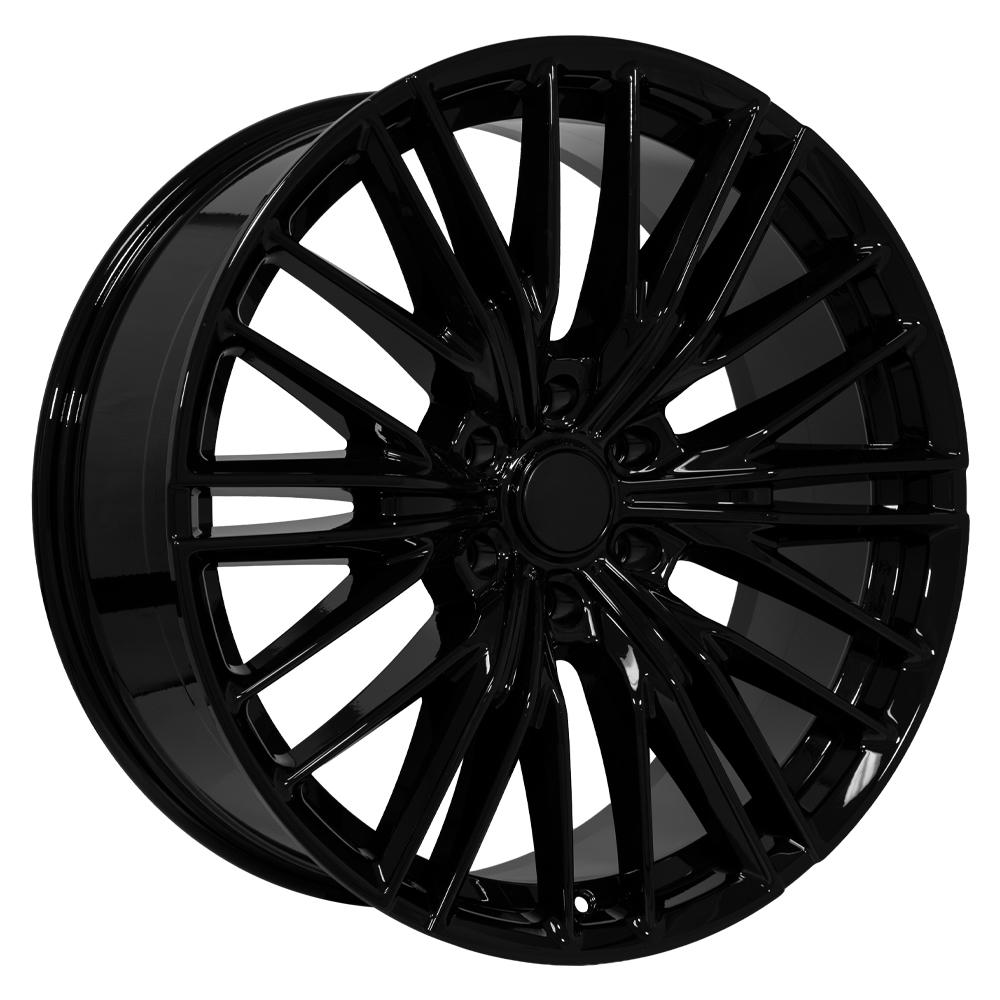 OE Wheels CV72 22x9 6x139.7 18et Gloss Black Wheel - View 3