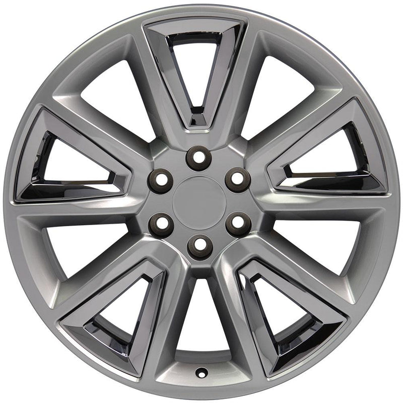 OE Wheels CV73 20x8.5 6x139.7 24et Gloss Hyper Black with Chrome Insert Wheel - View 3