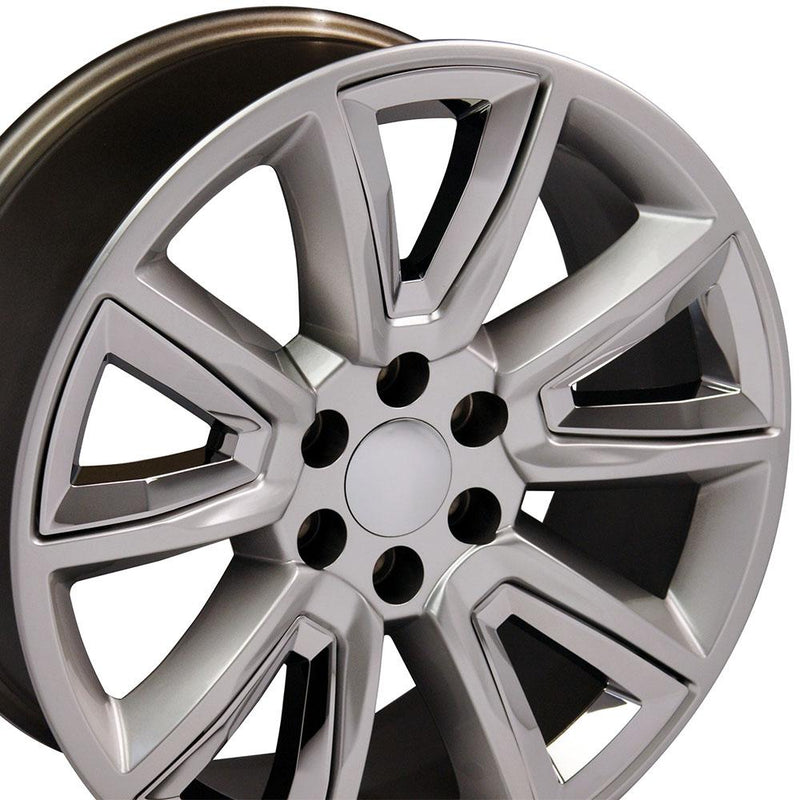 OE Wheels CV73 20x8.5 6x139.7 24et Gloss Hyper Black with Chrome Insert Wheel - View 2