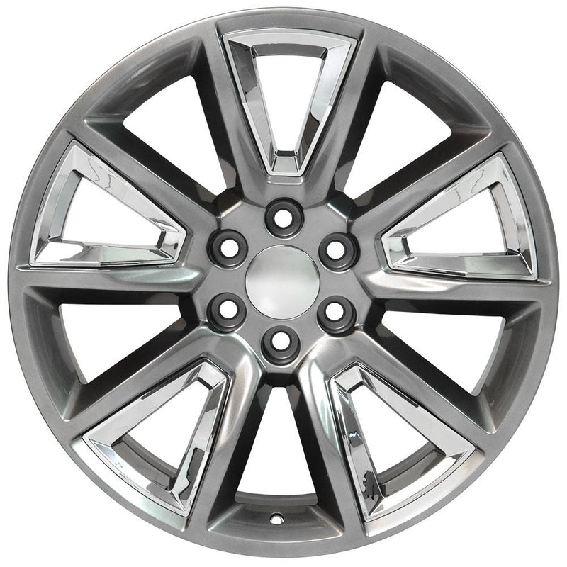 OE Wheels CV73B 22x9 6x139.7 24et Gloss Hyper Black with Chrome Insert Wheel - View 2