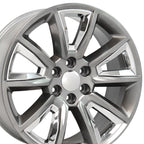 OE Wheels CV73B 22x9 6x139.7 24et Gloss Hyper Black with Chrome Insert Wheel