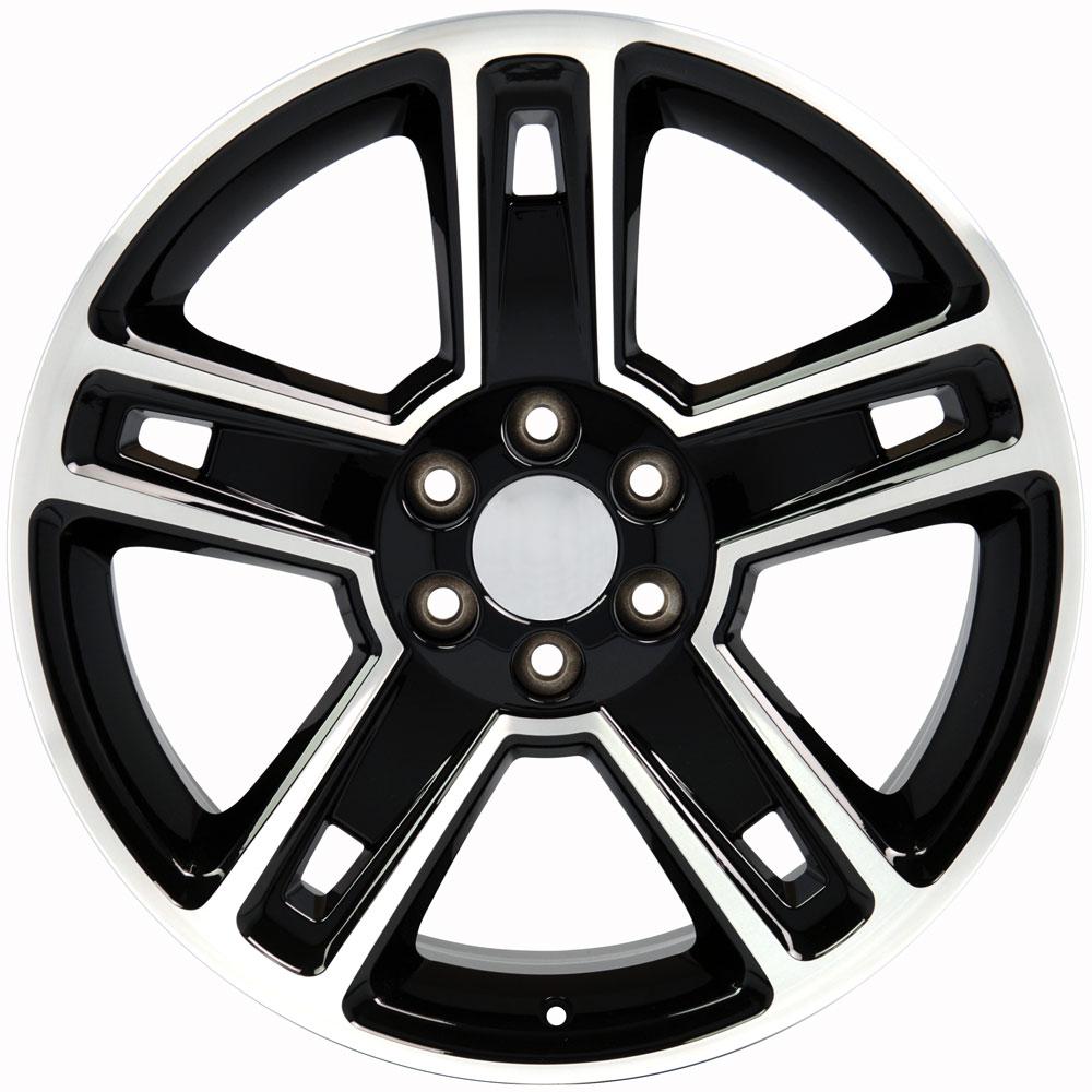 OE Wheels CV74B 22x9 6x139.7 24et Gloss Black Machined Wheel - View 2