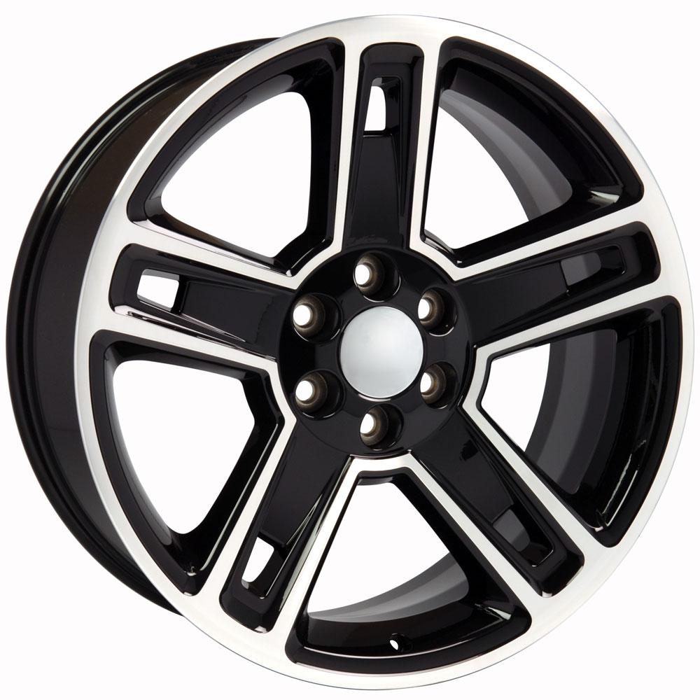 OE Wheels CV74B 22x9 6x139.7 24et Gloss Black Machined Wheel - View 3