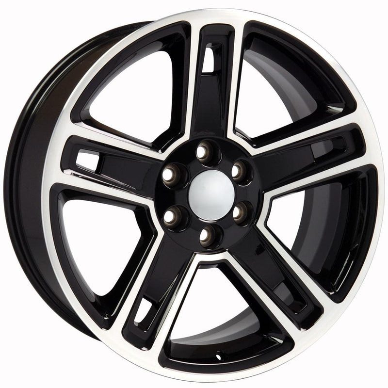 OE Wheels CV74B 22x9 6x139.7 24et Gloss Black Machined Wheel - View 3