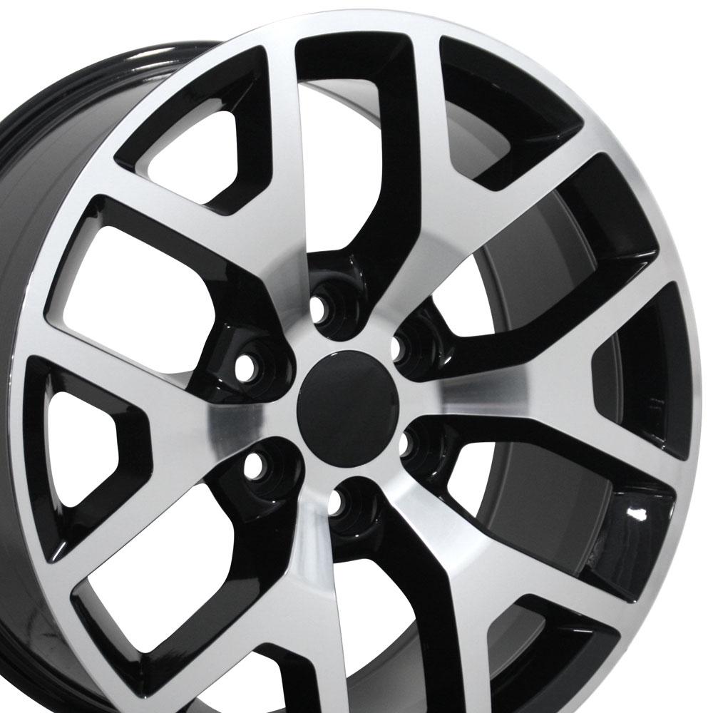 OE Wheels CV92 22x9 6x139.7 31et Gloss Black Machined Wheel