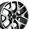 OE Wheels CV92 22x9 6x139.7 31et Gloss Black Machined Wheel