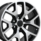 OE Wheels CV92 22x9 6x139.7 31et Gloss Black Machined Wheel