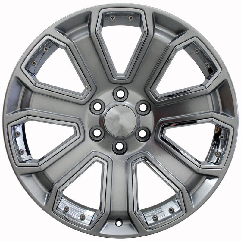 OE Wheels CV93 20x8.5 6x139.7 31et Gloss Hyper Black with Chrome Insert Wheel - View 3