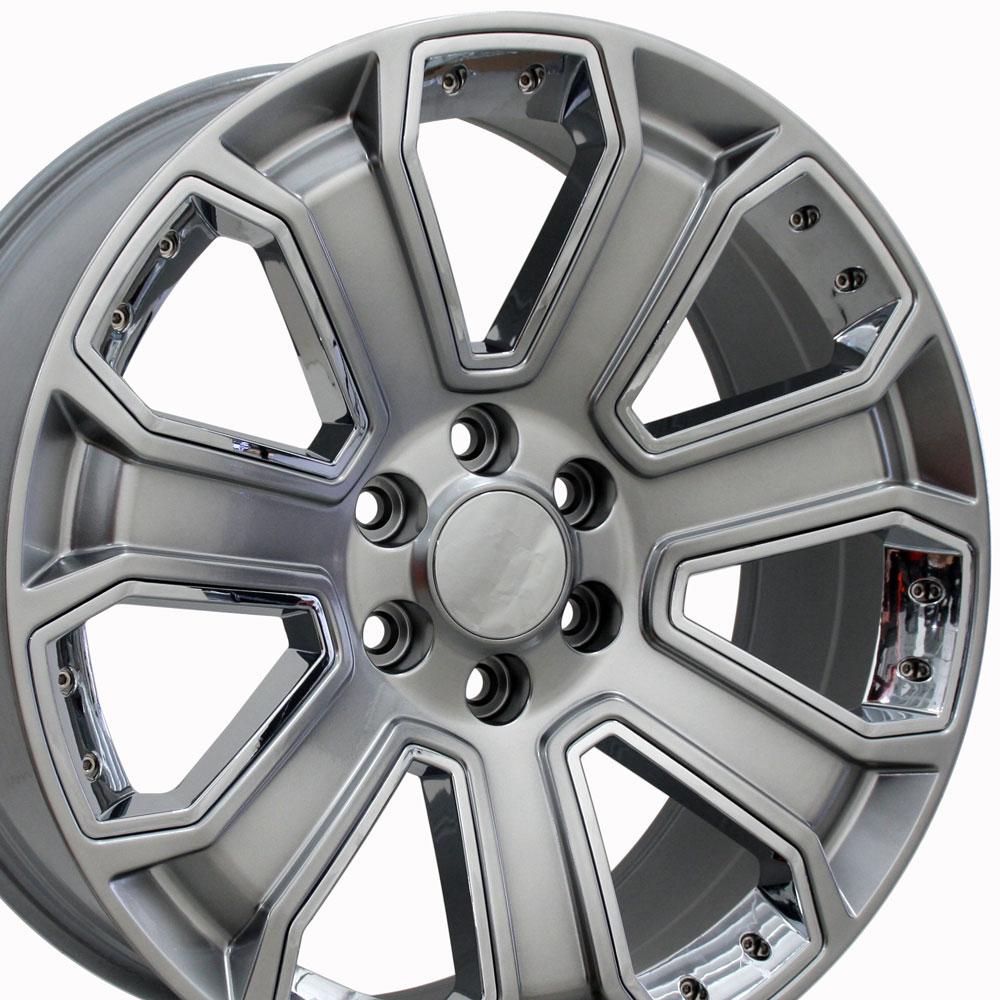 OE Wheels CV93 20x8.5 6x139.7 31et Gloss Hyper Black with Chrome Insert Wheel