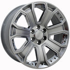 OE Wheels CV93B 22x9 6x139.7 31et Gloss Hyper Black with Chrome Insert Wheel - View 3