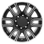 OE Wheels CV96B 20x8.5 8x180 47et Gloss Black Machined Wheel - View 2
