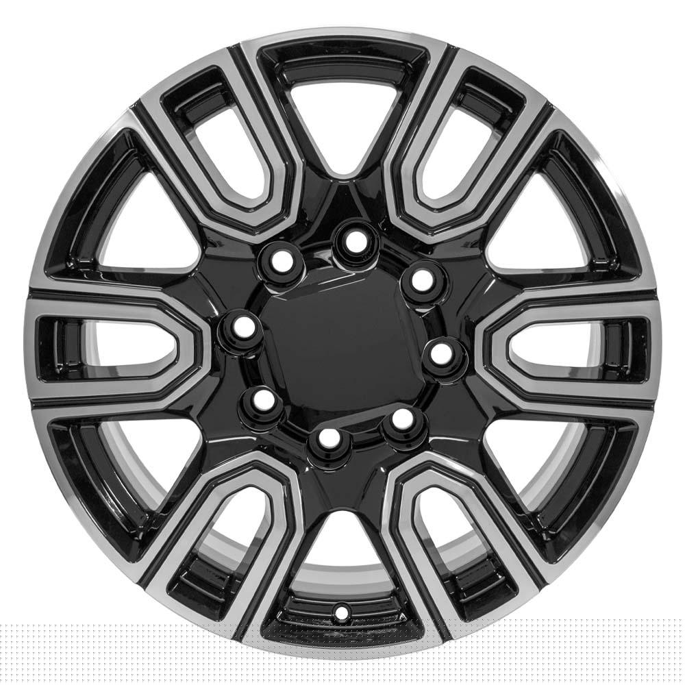 OE Wheels CV96B 20x8.5 8x180 47et Gloss Black Machined Wheel - View 2