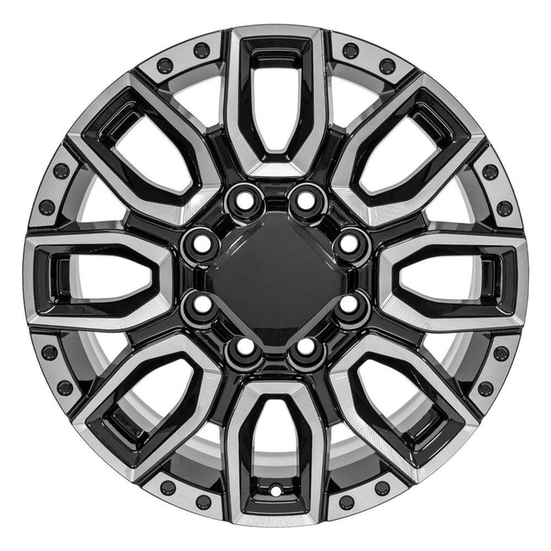 OE Wheels CV97A 20x8.5 8x165.1 12et Gloss Black with Milled Edge Wheel - View 2