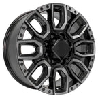OE Wheels CV97A 20x8.5 8x165.1 12et Gloss Black with Milled Edge with Tinted Clear Wheel - View 3
