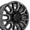 OE Wheels CV97A 20x8.5 8x165.1 12et Gloss Black with Milled Edge with Tinted Clear Wheel
