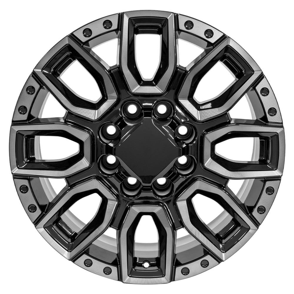OE Wheels CV97B 20x8.5 8x180 47et Gloss Black with Milled Edge with Tinted Clear Wheel - View 2