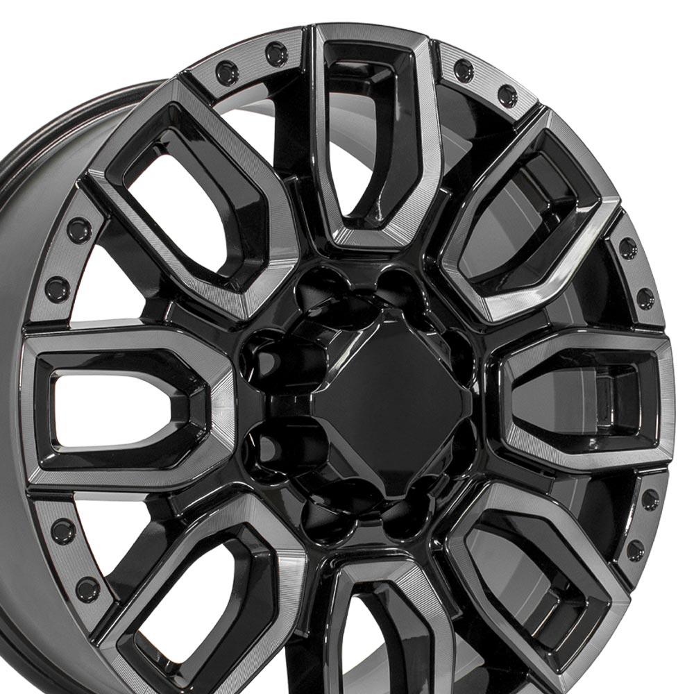 OE Wheels CV97B 20x8.5 8x180 47et Gloss Black with Milled Edge with Tinted Clear Wheel