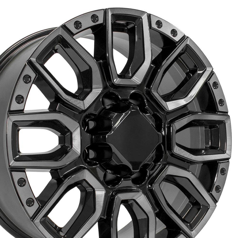 OE Wheels CV97B 20x8.5 8x180 47et Gloss Black with Milled Edge with Tinted Clear Wheel